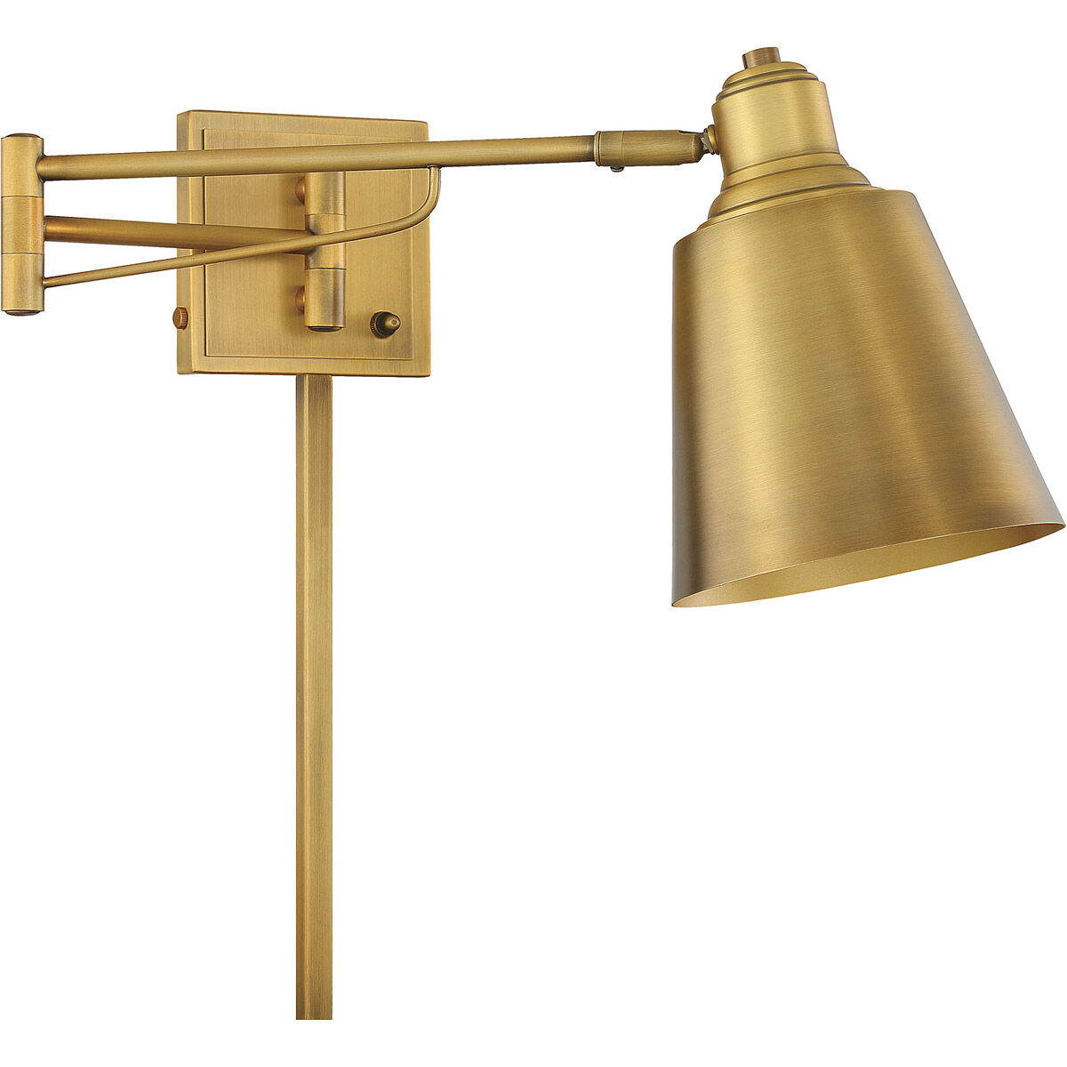 Farmhouse 6.5 inch 60.00 watt Natural Brass Adjustable Wall Sconce Wall Light