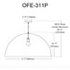 Ofelia LED 31.5 inch Matte Black Pendant Ceiling Light, Dome