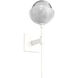 Cabochon Belvedere Sconce Wall Light in 3000K LED, Clear, Salt White with White Marble