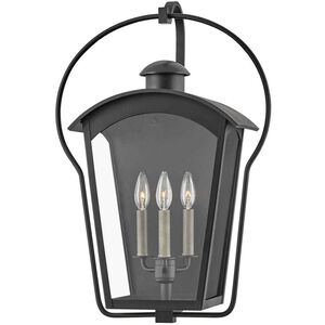 Heritage Yale LED 25 inch Black with Burnished Bronze Outdoor Wall Mount Lantern
