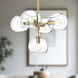 Alora Mood Willow 5 Light 18 inch Brushed Gold/Clear Glass Chandelier Ceiling Light
