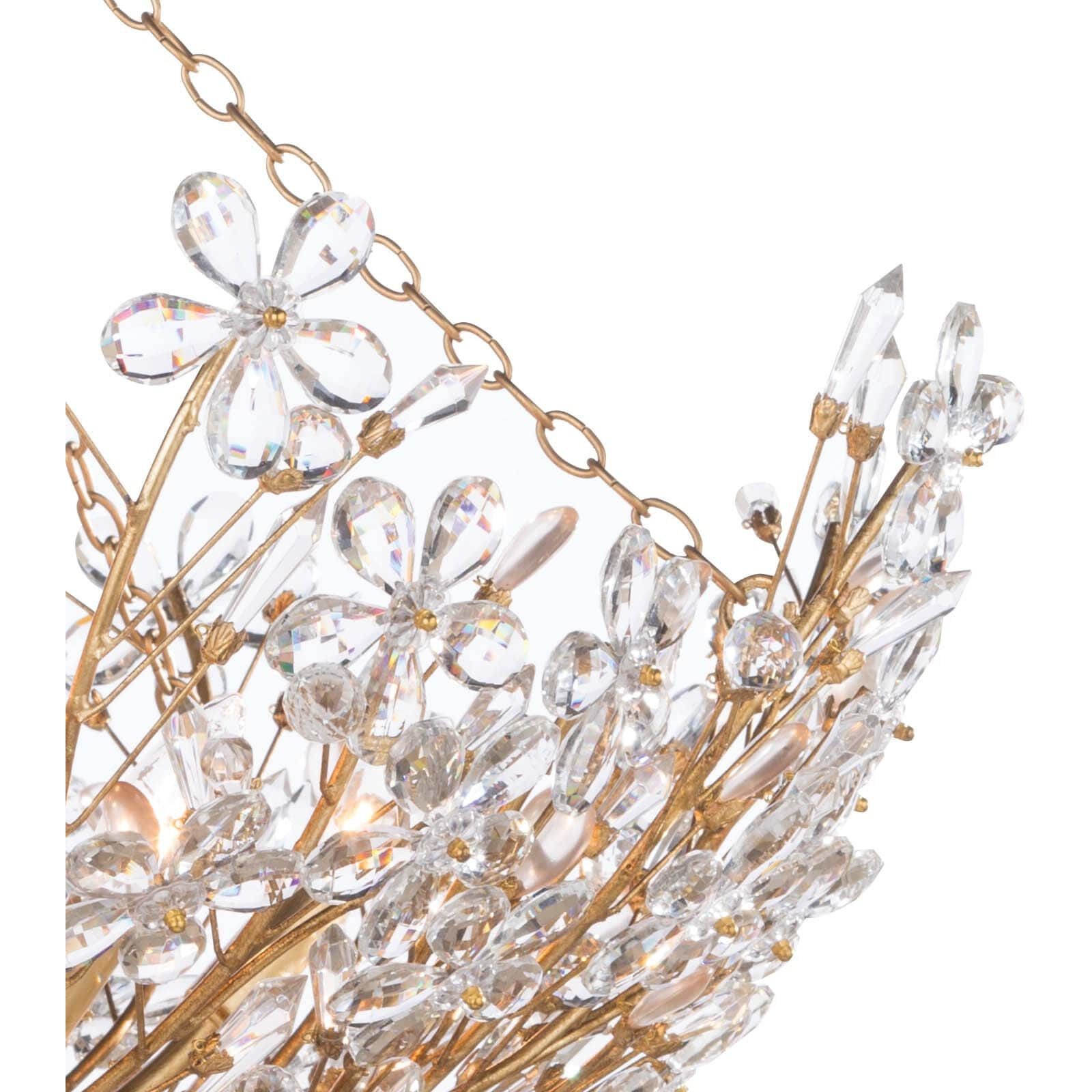 Cheshire 6 Light 27.5 inch Gold Leaf Chandelier Ceiling Light, Basin