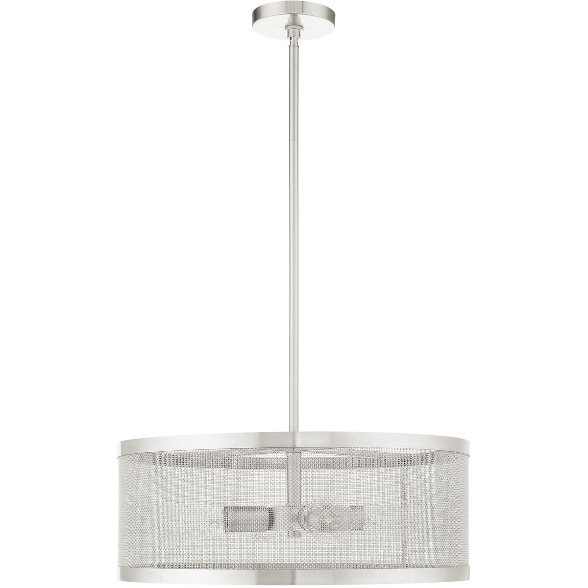 Industro 4 Light 20 inch Brushed Nickel Chandelier Ceiling Light