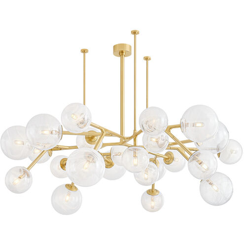 Glasgow 24 Light 67.25 inch Vintage Polished Brass Chandelier Ceiling Light