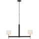 Ray Booth Brontes LED 40 inch Warm Iron and Antique Brass Linear Chandelier Ceiling Light, Medium