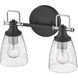 Easton 2 Light 14.5 inch Black with Chrome Vanity Light Wall Light in Black/Chrome