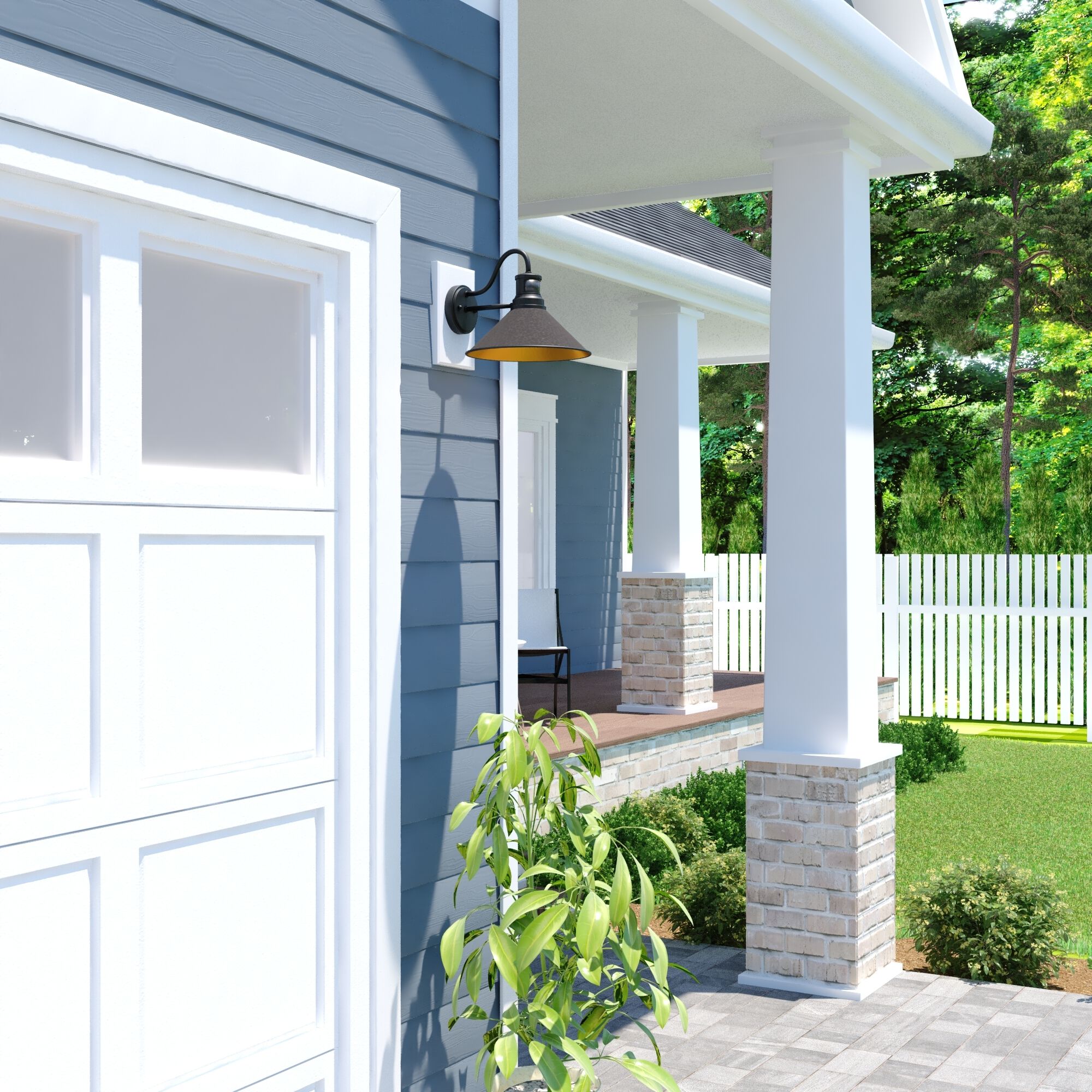 Outland Aged Iron and Light Gold Outdoor Motion Sensor