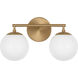 Nube 2 Light 14.63 inch Satin Brass Vanity Light Wall Light in Incandescent
