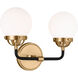 Ian K. Fowler Cafe 2 Light 14 inch Satin Brass Wall Bath Fixture Wall Light