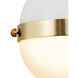 Harmelin 1 Light 7 inch White with Satin Brass Mini Pendant Ceiling Light