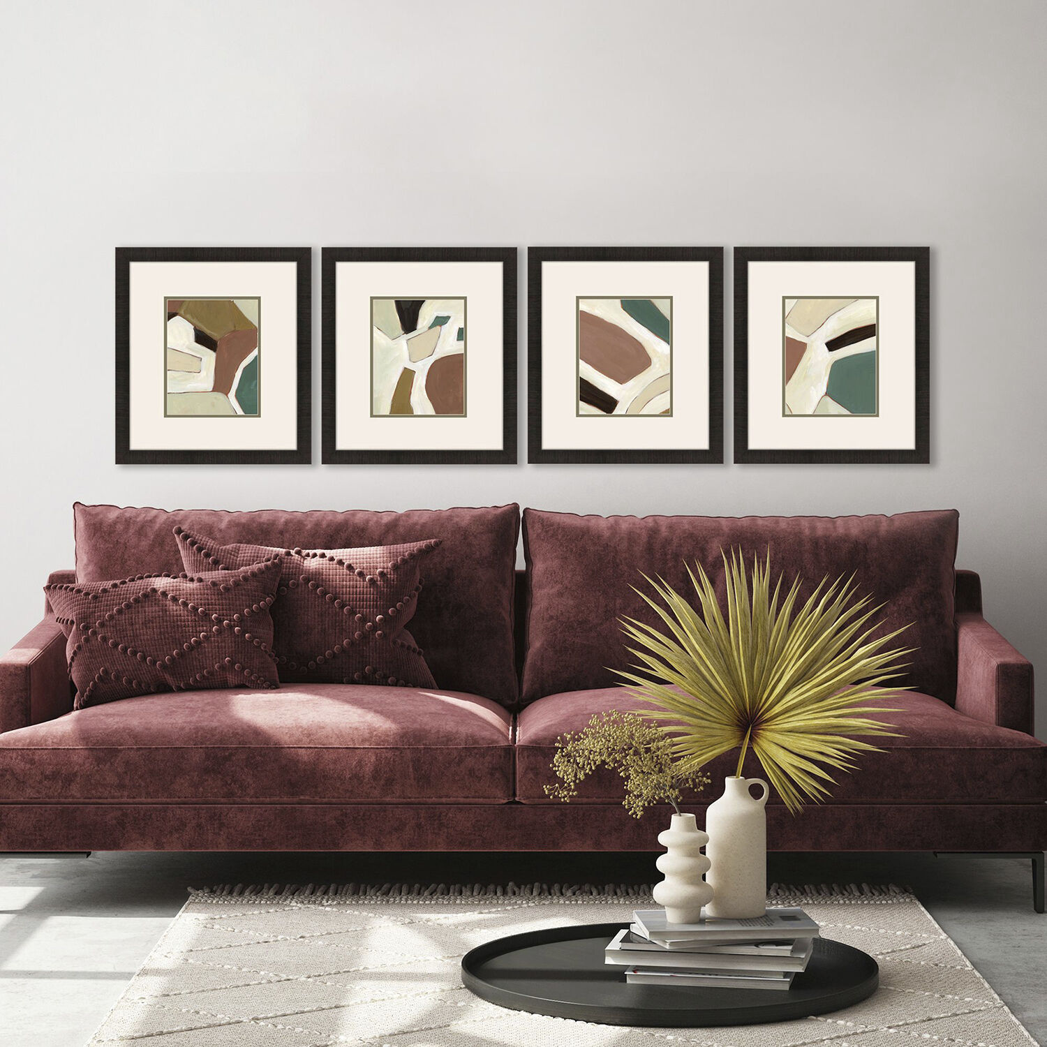 Highland Hues Brown and Green and Beige and Rust Framed Art, Propac