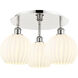 Ballston White Venetian 3 Light 19.75 inch Polished Nickel Flush Mount Ceiling Light