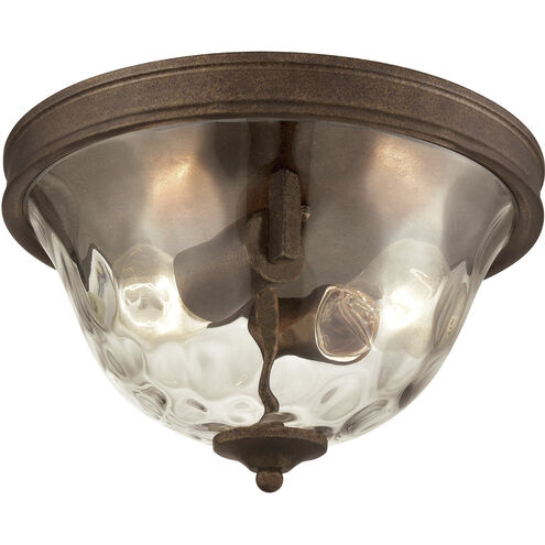 Cheltham 2 Light 12 inch Mocha with Clear Flush Mount Ceiling Light