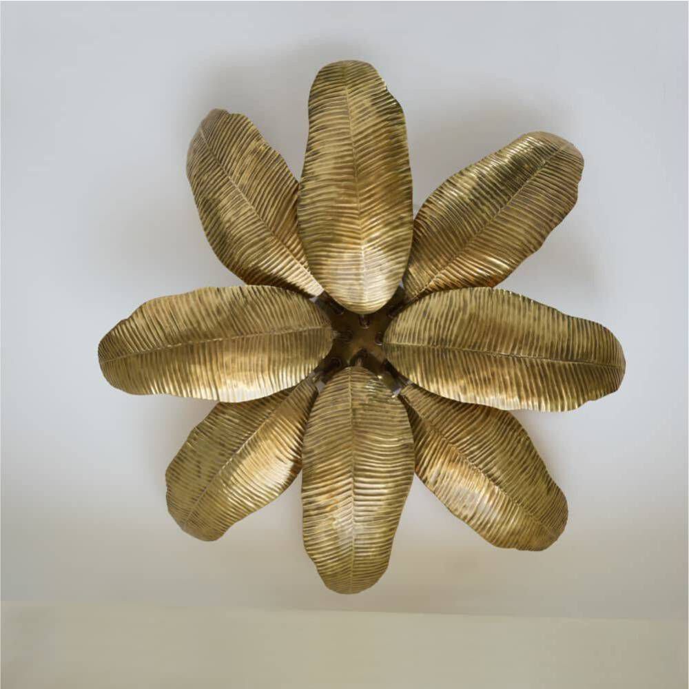 Farah 8 Light 44 inch Vintage Brass Flush Mount Ceiling Light
