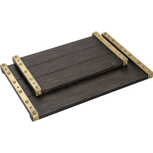 Brookwood Black and Brass Tray, Set of 2