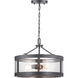 Tralee 3 Light 18 inch Graphite Semi-Flush Mount Convertible Ceiling Light, Design Series