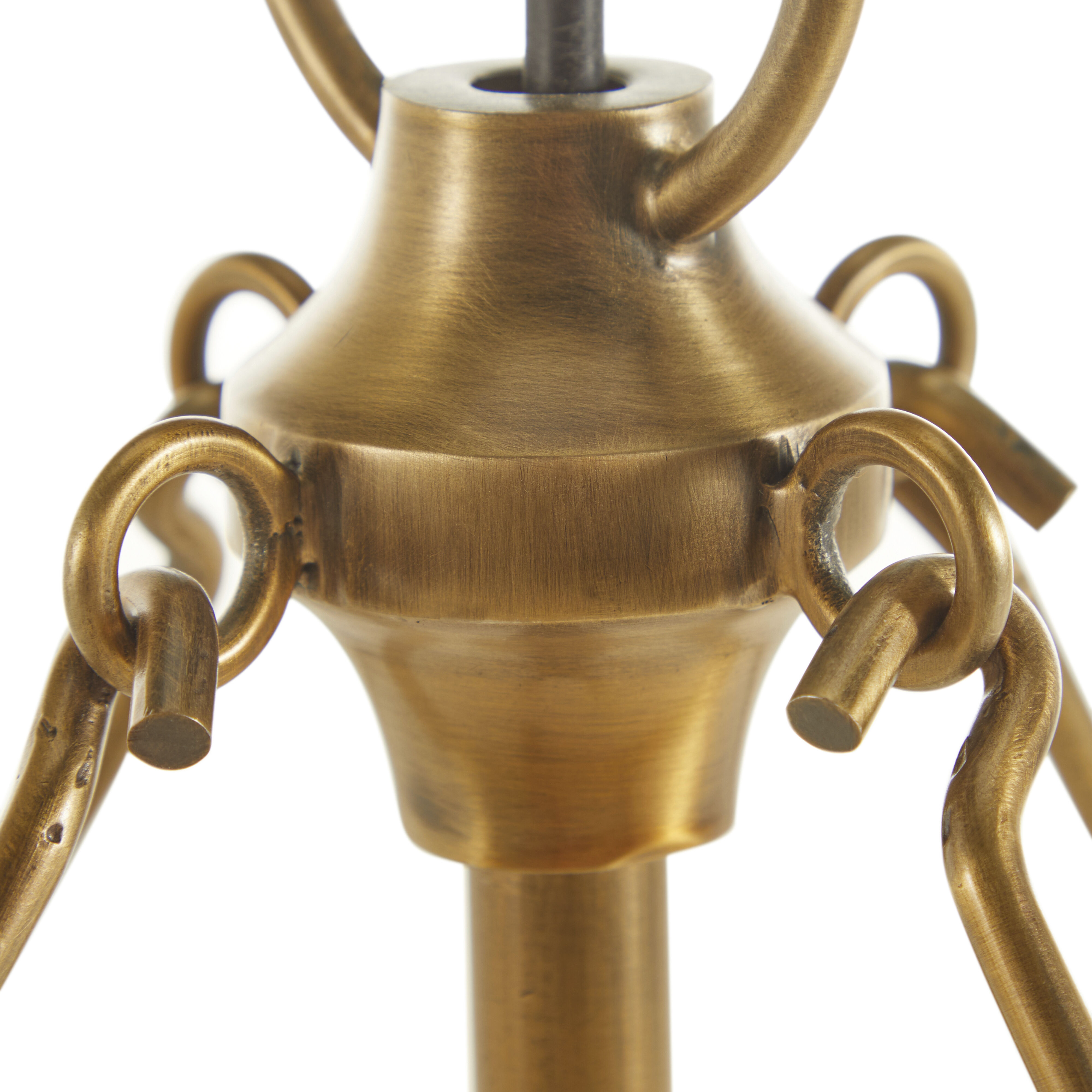Mariana 4 Light 26.5 inch Brushed Antique Brass and Dark Brown Leather Pendant Ceiling Light