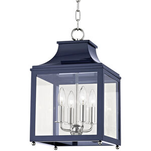 Leigh 4 Light 12 inch Polished Nickel and Navy Pendant Ceiling Light