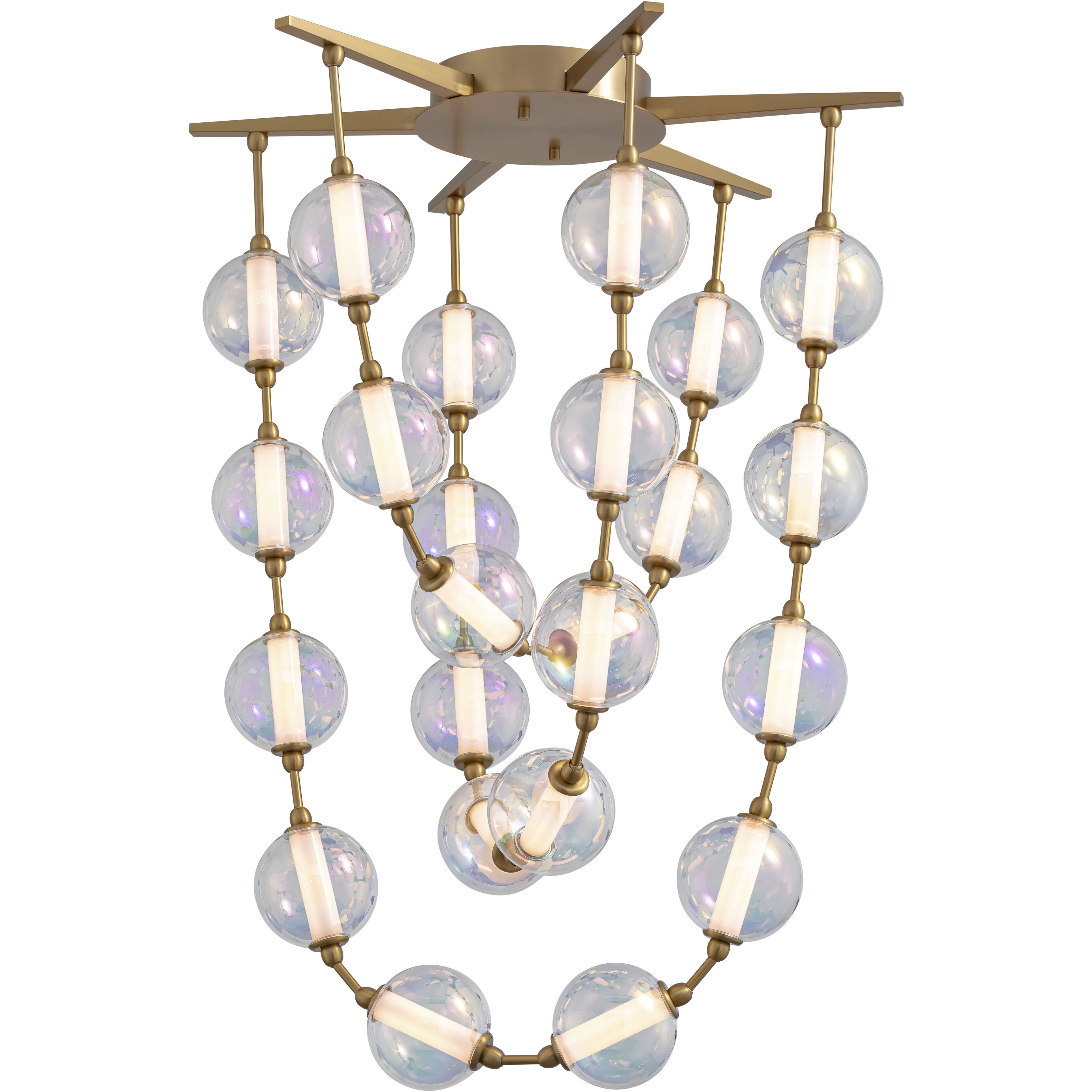 Pearla Pendant Ceiling Light in Brushed Champagne Brass