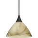 Domi 1 Light Black Cord Pendant Ceiling Light