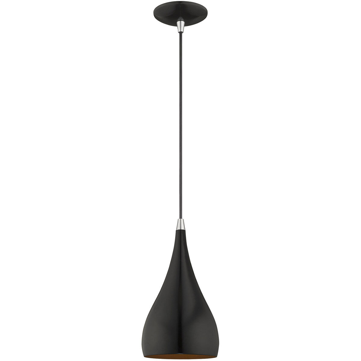 Allison 1 Light 6.25 inch Shiny Black Mini Pendant Ceiling Light