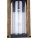 Aki 1 Light 12 inch Black and Wood Outdoor Wall Lantern