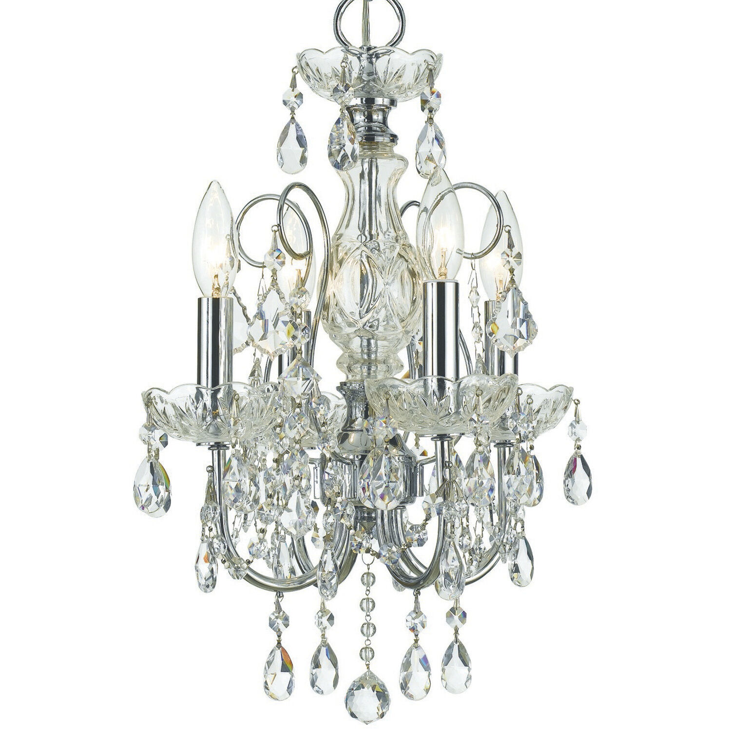 Imperial 4 Light 12 inch Polished Chrome Mini Chandelier Ceiling Light in Clear Hand Cut