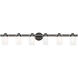 Manhattan 6 Light 47.5 inch Black Chrome with Polished Chrome Accents Vanity Sconce Wall Light in Polished Black Chrome