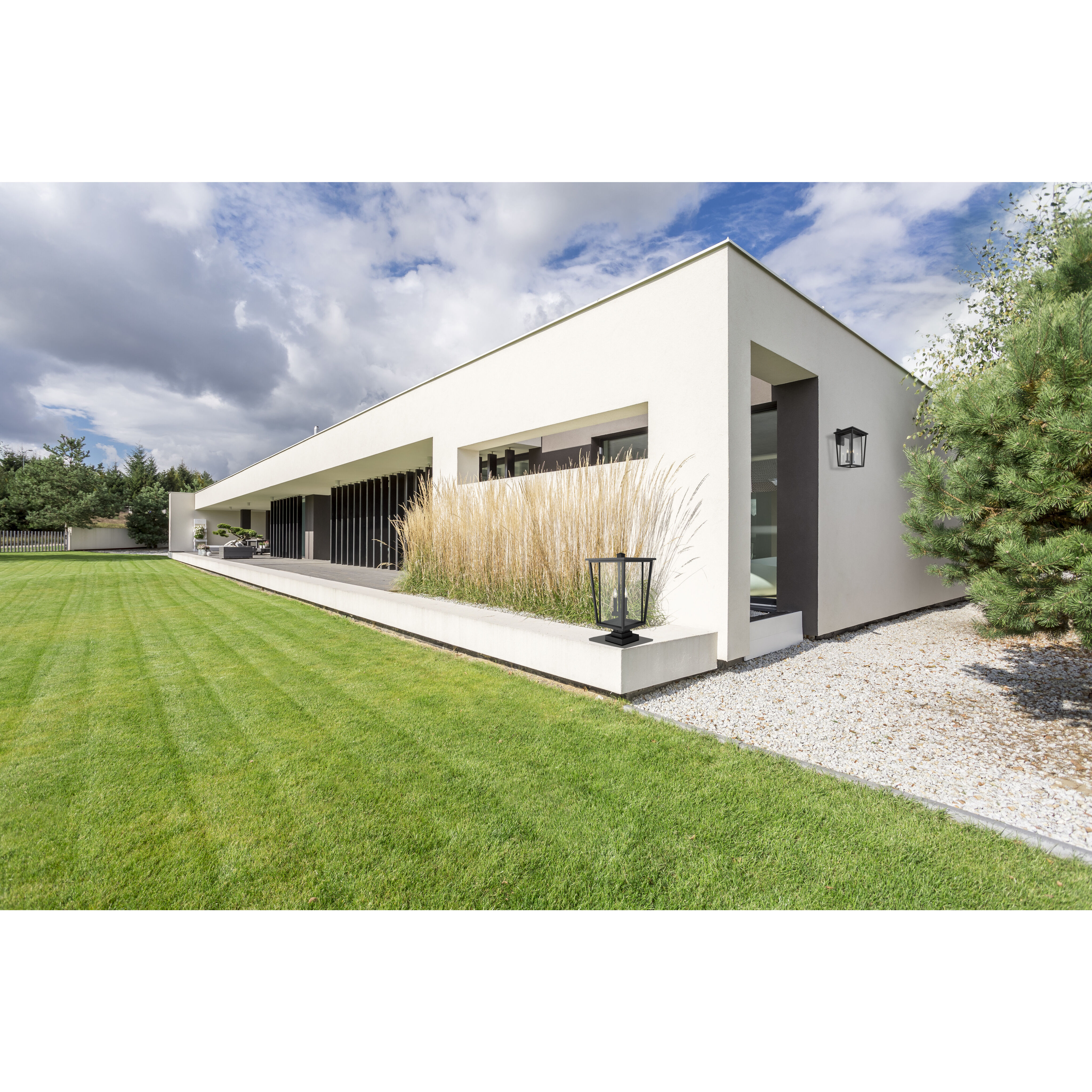 Seoul 3 Light 22.75 inch Black Outdoor Wall Light