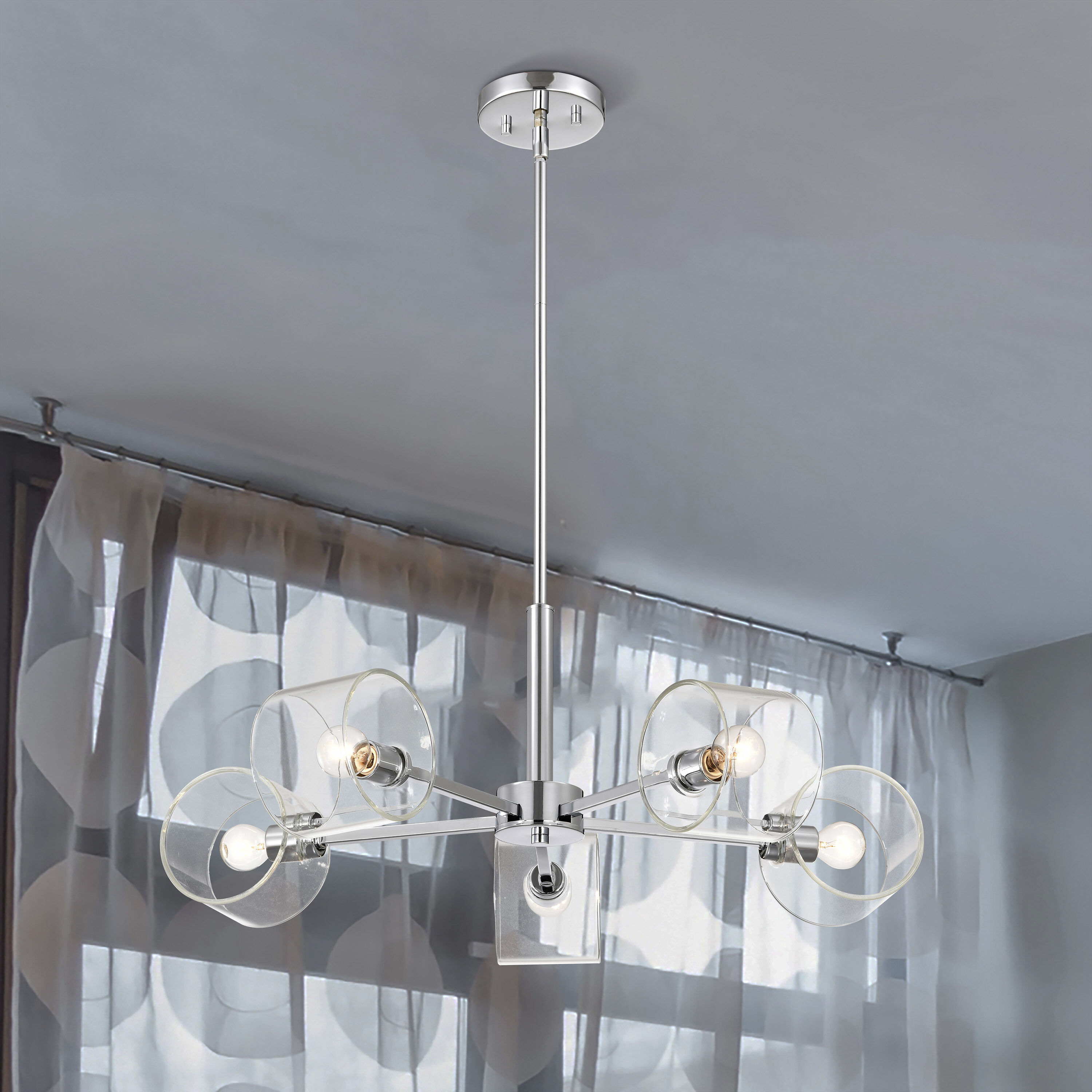 Marlowe 5 Light 28 inch Polished Nickel Chandelier Ceiling Light