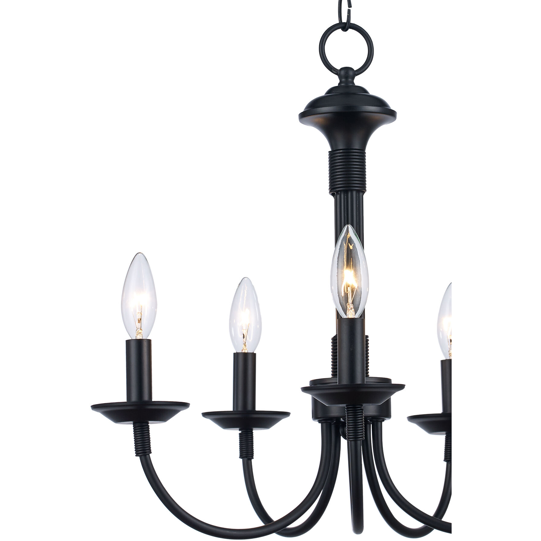 Candle 5 Light 19 inch Black Chandelier Ceiling Light