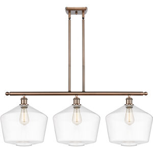 Ballston Cindyrella LED 39 inch Antique Copper Island Light Ceiling Light in Clear Glass
