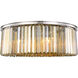 Sydney 10 Light 43.5 inch Polished nickel Flush Mount Ceiling Light in Golden Teak, Urban Classic