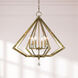 Diamond 6 Light 25 inch Antique Brass Chandelier Ceiling Light