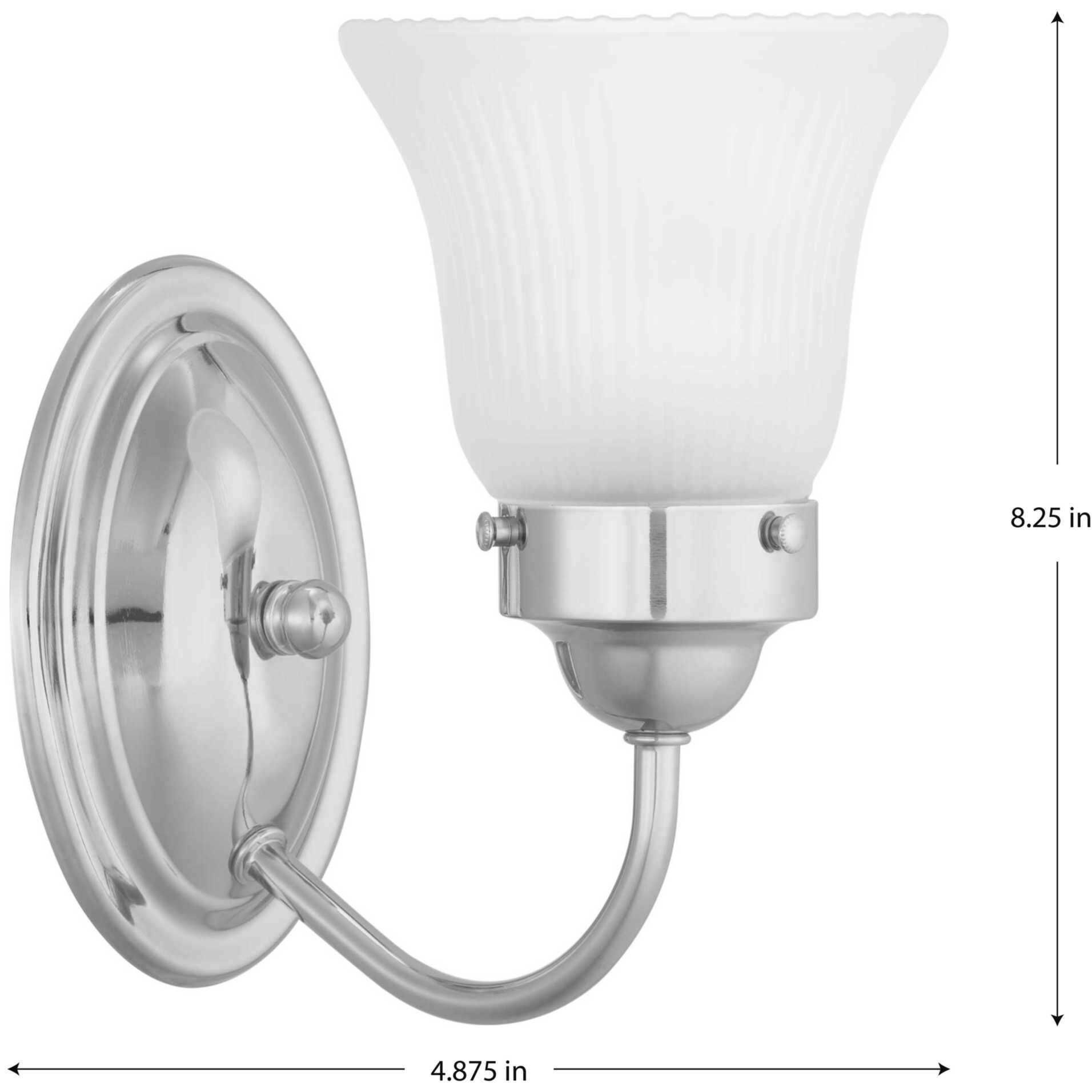 Fluted Glass 1 Light 5.25 inch Polished Chrome Bath Vanity Wall Light in Etched