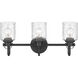 Kinsley 3 Light 22 inch Matte Black Vanity Wall Light