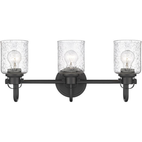 Kinsley 3 Light 22 inch Matte Black Vanity Wall Light
