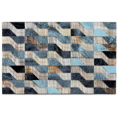 Ezra 12 inch Blue/Natural/Linen Boxes, Set of 2