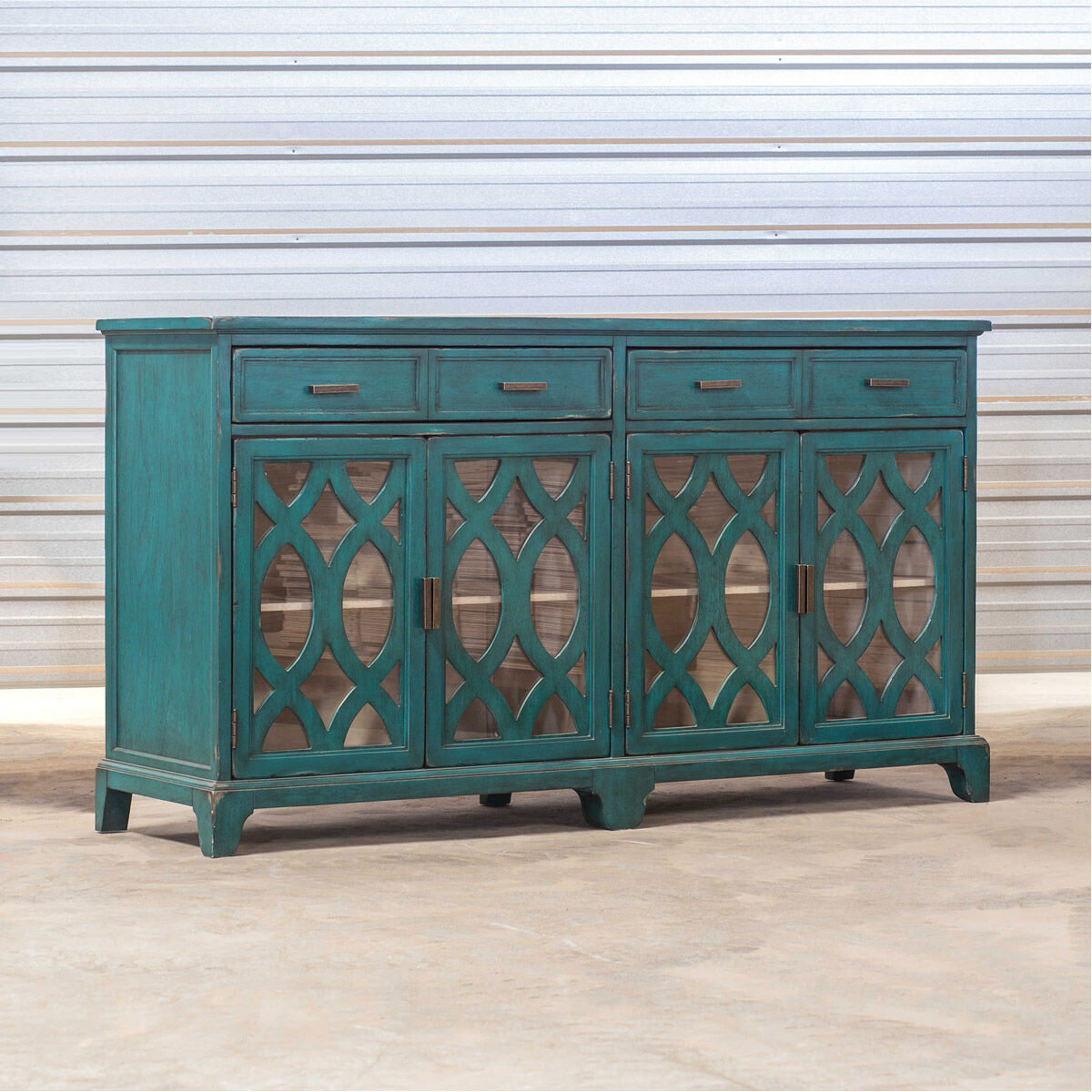Credenza green hot sale