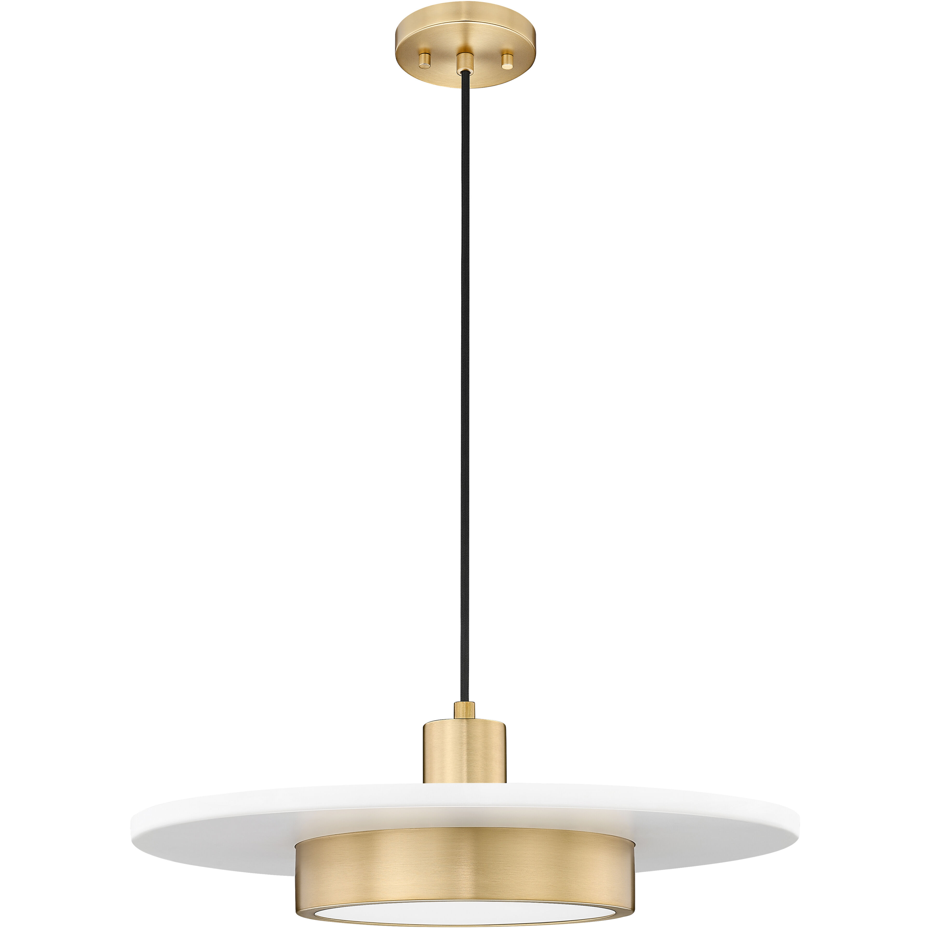 Ludo Pendant Ceiling Light in Matte White and Modern Gold