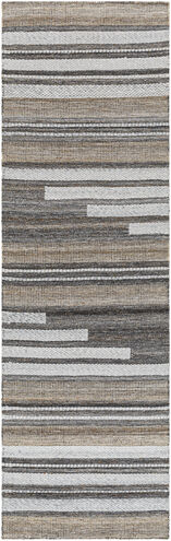 Azalea 96 X 30 inch Black Rug, Runner