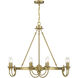 Sullivan 8 Light 32 inch Warm Brass Chandelier Ceiling Light