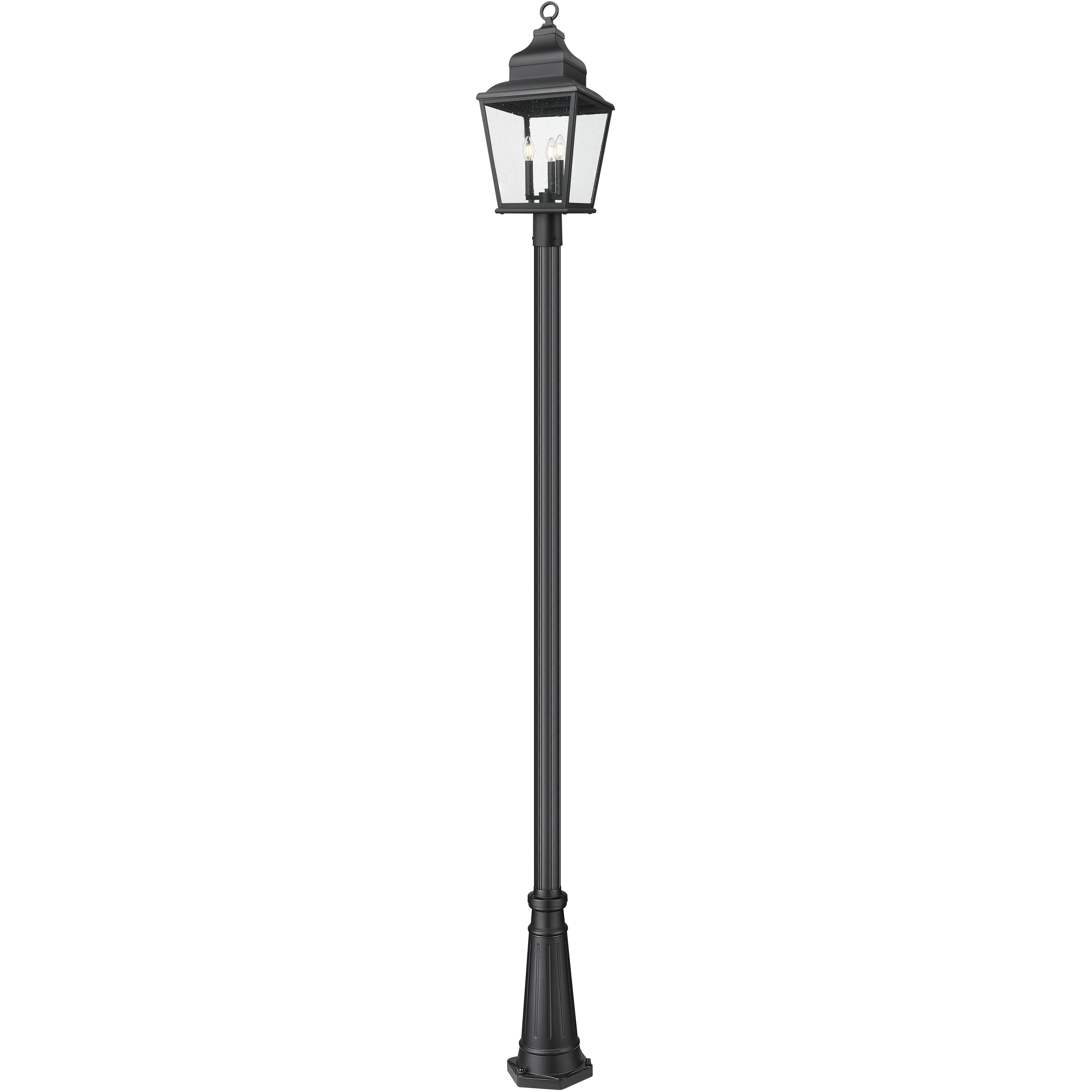 Raphael 3 Light 122 inch Sand Black Outdoor Post Mounted Fixture in Soft Sand Black