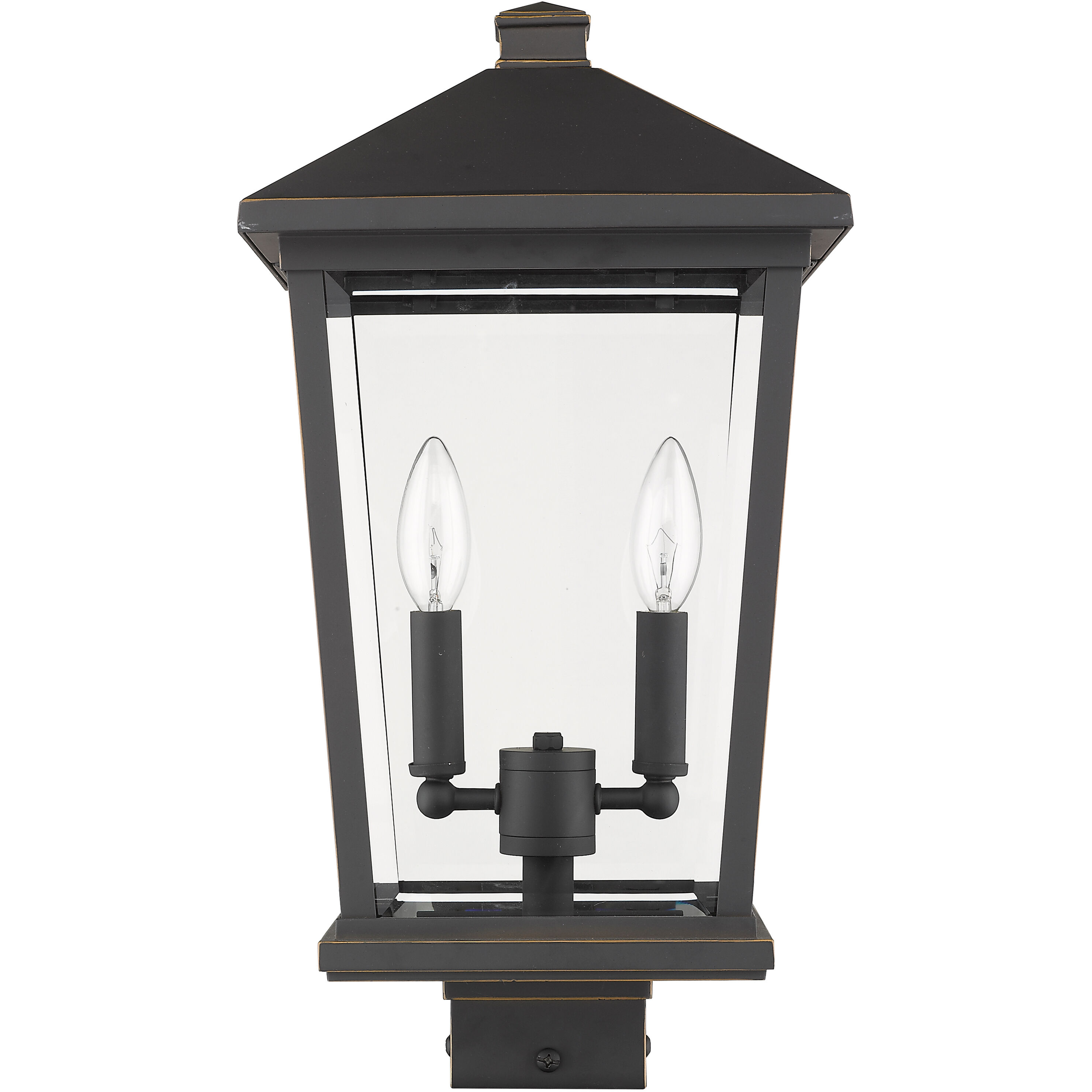 Beacon 2 Light 19.5 inch Oil Rubbed Bronze Outdoor Post Mount Fixture in 8