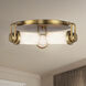 Wynwood 3 Light 16.63 inch Vintage Brass/Glossy Opal Flush Mount Ceiling Light