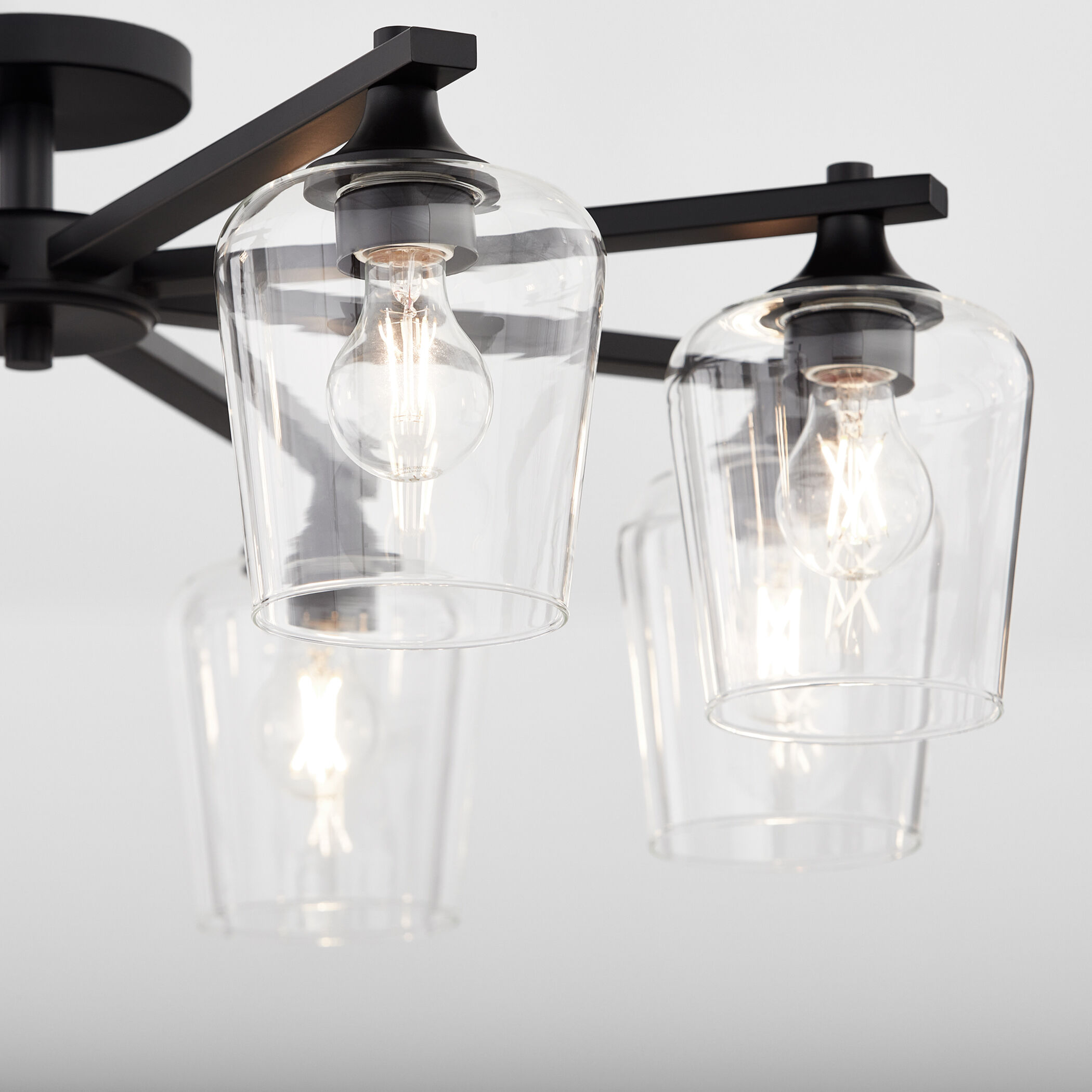 Veno 8 Light 32 inch Matte Black Flush Mount Ceiling Light