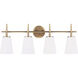 Driscoll 4 Light 30.75 inch Satin Brass Wall Bath Fixture Wall Light