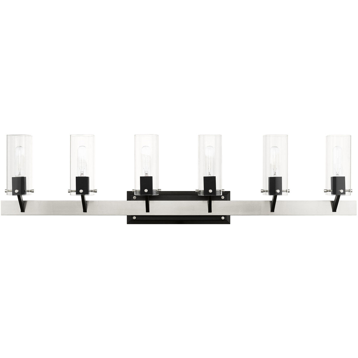 Beckett 6 Light 48 inch Brushed Nickel Vanity Sconce Wall Light