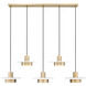 Ludo LED 51.5 inch Matte White and Modern Gold Linear Chandelier Ceiling Light