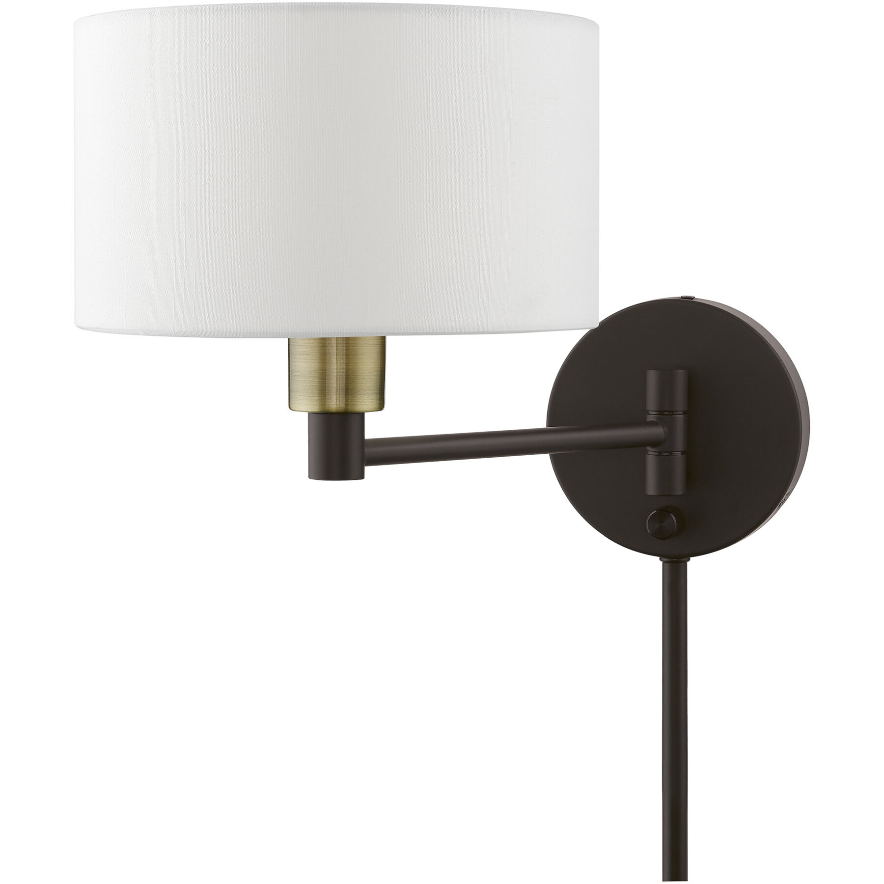 Allison 15 inch 60.00 watt Bronze with Antique Brass Accent Swing Arm Wall Lamp Wall Light